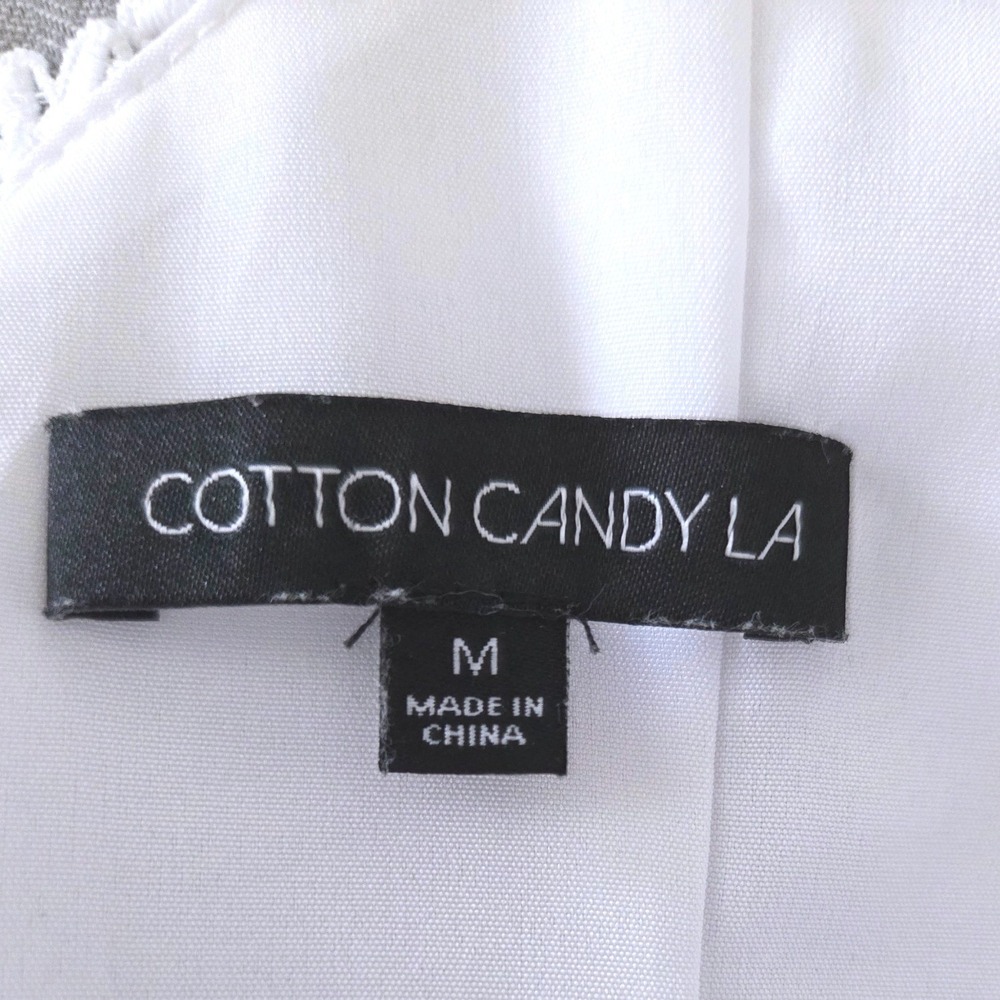 Cotton Candy LA White Floral Lace Trim Corset Bustier Crop Top Lace Up Back Sz M - Picture 3 of 6